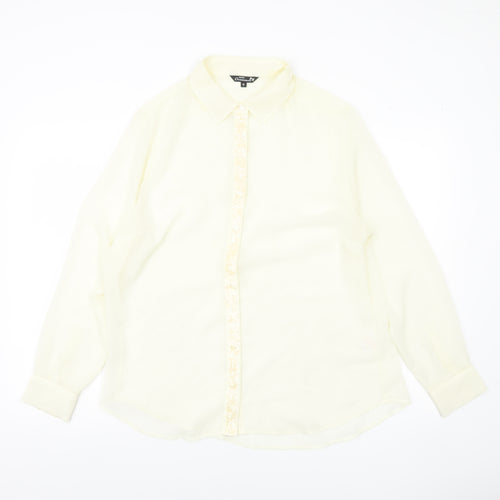 Papaya Women’s Ivory Button Blouse Size 18 Long Sleeve Lightweight