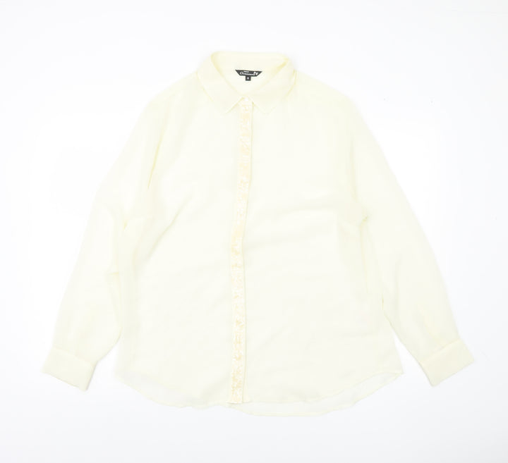 Papaya Women’s Ivory Button Blouse Size 18 Long Sleeve Lightweight