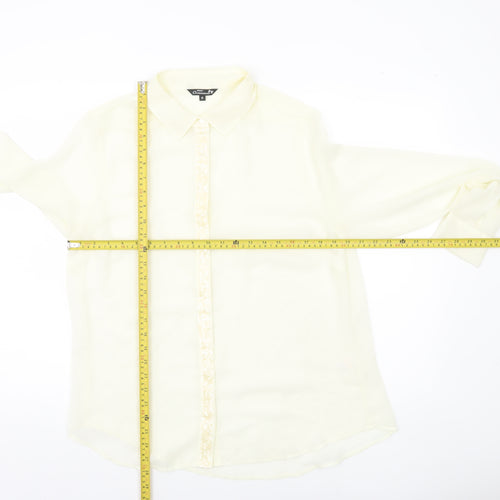 Papaya Women’s Ivory Button Blouse Size 18 Long Sleeve Lightweight