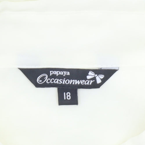 Papaya Women’s Ivory Button Blouse Size 18 Long Sleeve Lightweight