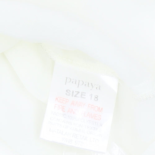 Papaya Women’s Ivory Button Blouse Size 18 Long Sleeve Lightweight