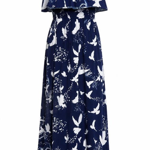 Miso Women’s Blue Maxi Strapless Summer Dress Size 10
