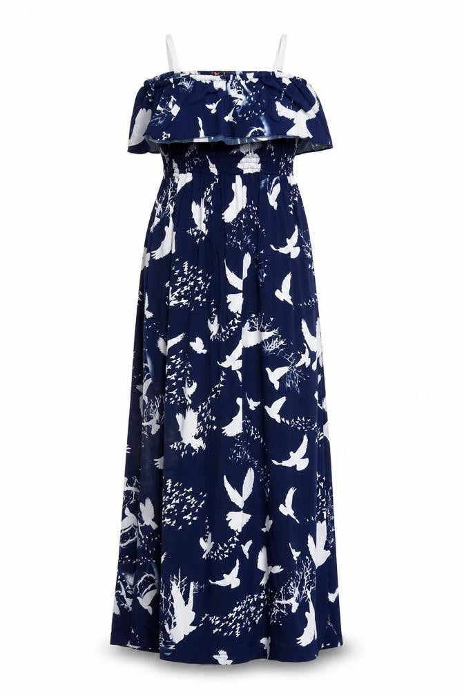 Miso Women’s Blue Maxi Strapless Summer Dress Size 10