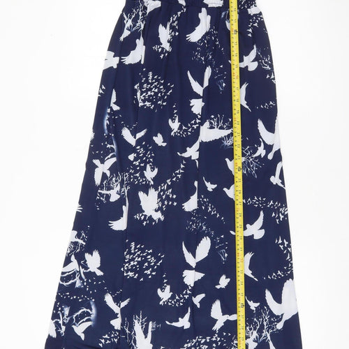 Miso Women’s Blue Maxi Strapless Summer Dress Size 10