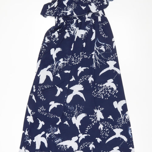 Miso Women’s Blue Maxi Strapless Summer Dress Size 10
