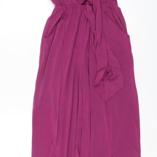 Women'secret Women Purple Size 8 Sleeveless Wide-Leg Jumpsuit