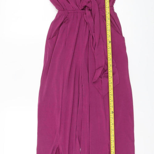 Women'secret Women Purple Size 8 Sleeveless Wide-Leg Jumpsuit