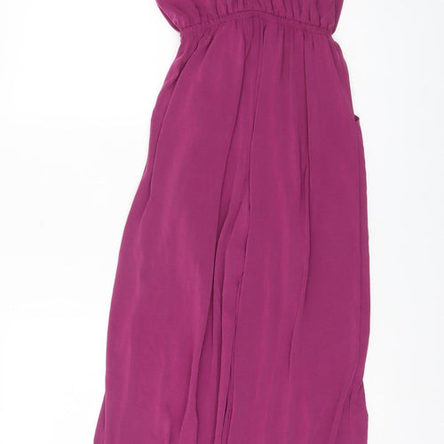 Women'secret Women Purple Size 8 Sleeveless Wide-Leg Jumpsuit