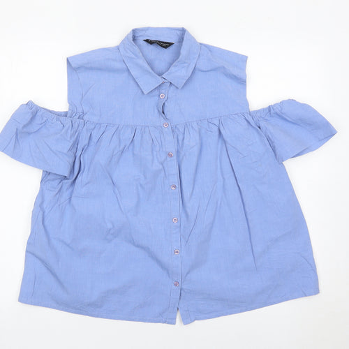 Dorothy Perkins Women’s Blue Cold Shoulder Blouse UK16