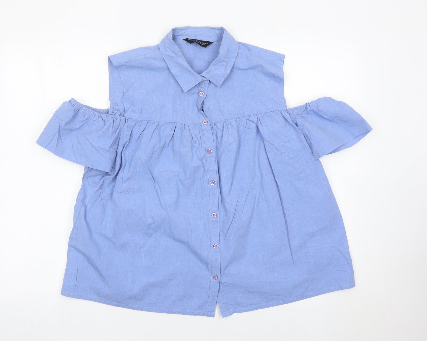 Dorothy Perkins Women’s Blue Cold Shoulder Blouse UK16