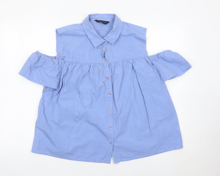 Dorothy Perkins Women’s Blue Cold Shoulder Blouse UK16