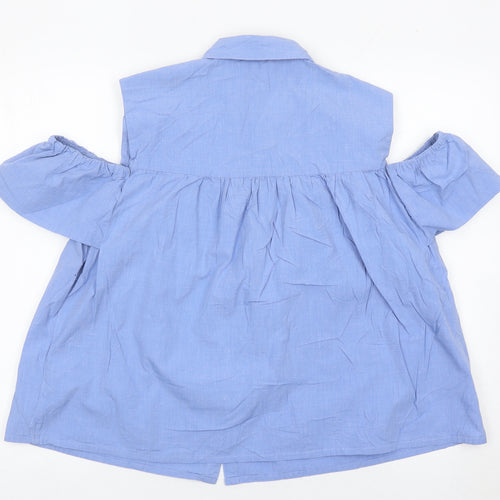 Dorothy Perkins Women’s Blue Cold Shoulder Blouse UK16