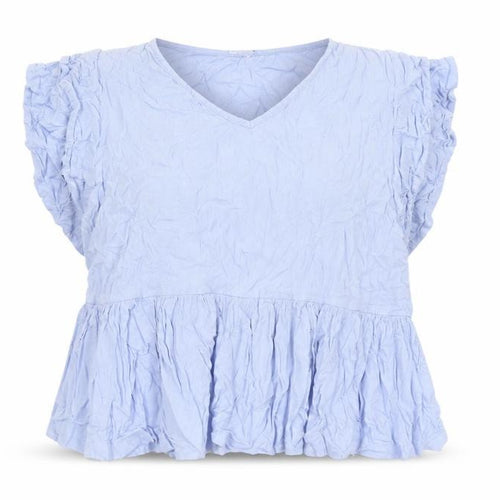 Cerulean Blue Diamond Women’s Blue XL Tunic Ruffle Blouse