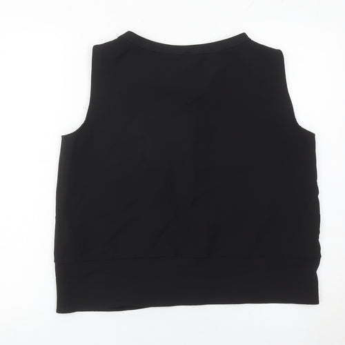 Zara Women Black XL Sleeveless Basic Blouse Polyester Blend