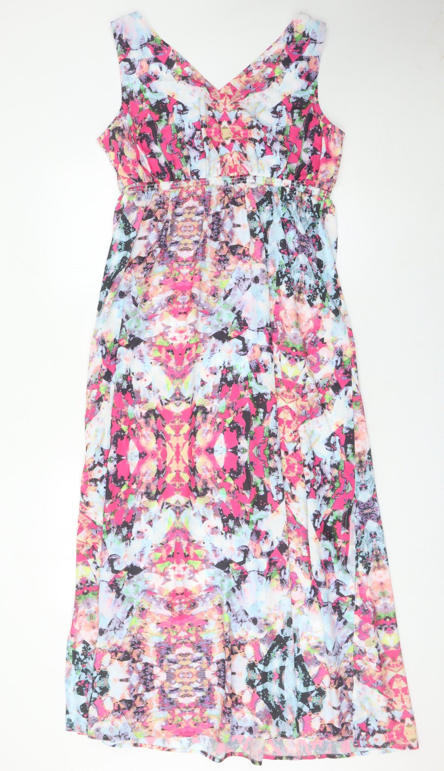 Together Women’s Multicoloured Midi Maxi Dress Size 14 V-Neck Sleeveless