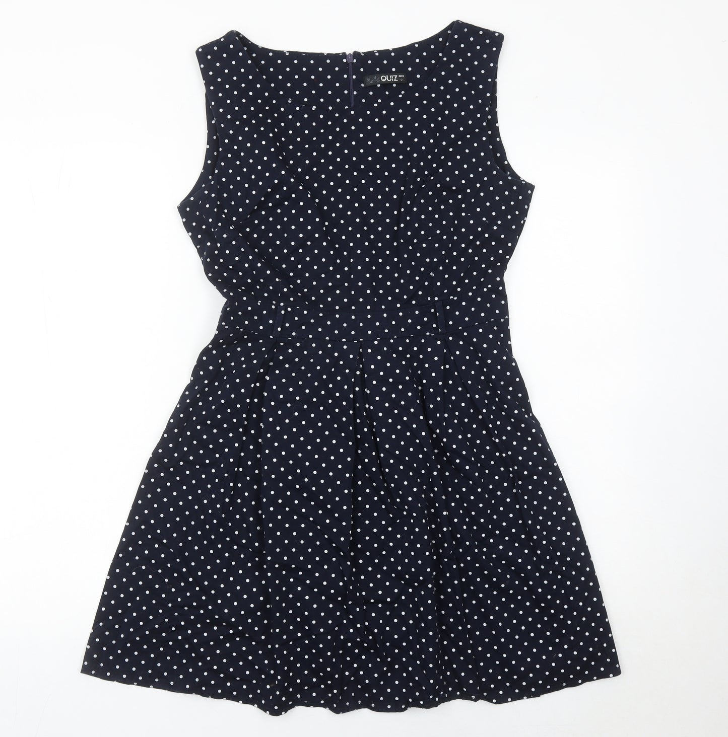 Quiz Women’s Blue Polka Dot Fit & Flare Dress Size 12