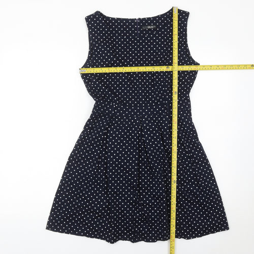 Quiz Women’s Blue Polka Dot Fit & Flare Dress Size 12