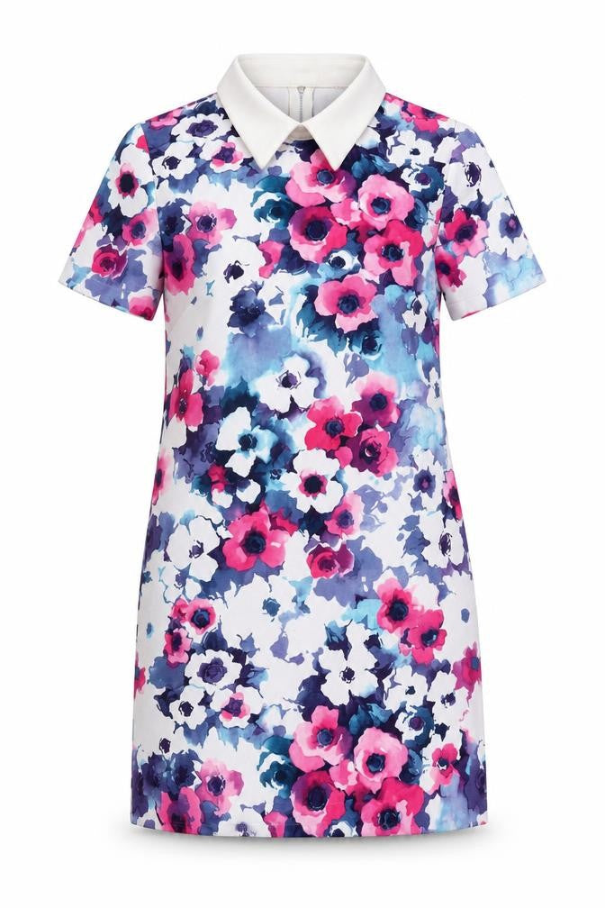 Front view of Glamorous Women’s Multicoloured Floral Shift Dress, size UK 12