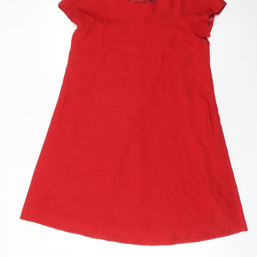 AGGI Women’s Red Shift Dress Size 8 Short Sleeve Round Neck