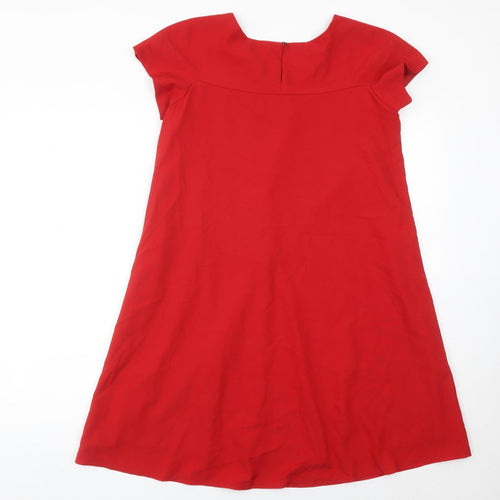 AGGI Women’s Red Shift Dress Size 8 Short Sleeve Round Neck
