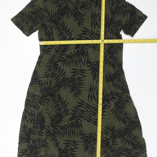 Peacocks Womens Green A-Line Knee Length Dress Size 12