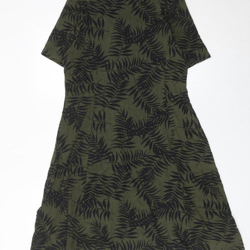 Peacocks Womens Green A-Line Knee Length Dress Size 12