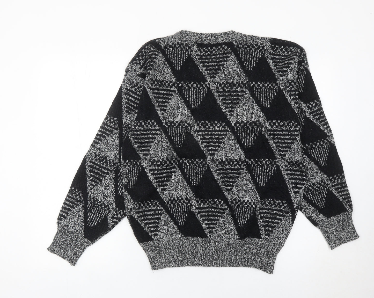 Peter England Men’s Black XL Geometric Wool Blend Jumper