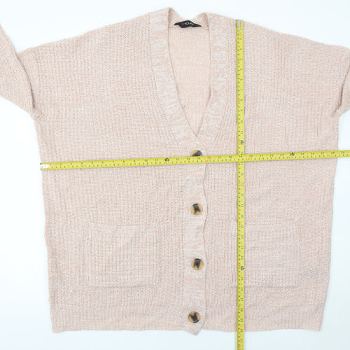 Yours Women’s Pink Plus Size 18-20 V-Neck Chunky Knit Cardigan