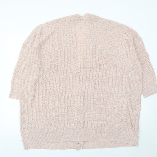 Yours Women’s Pink Plus Size 18-20 V-Neck Chunky Knit Cardigan