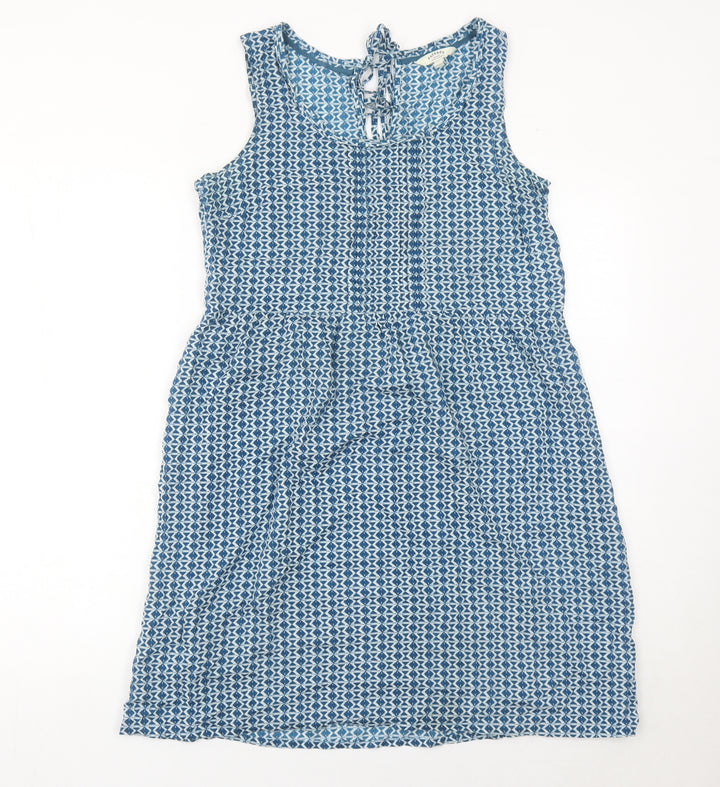 FatFace Women’s Blue Size 12 Geometric Sleeveless Shift Dress