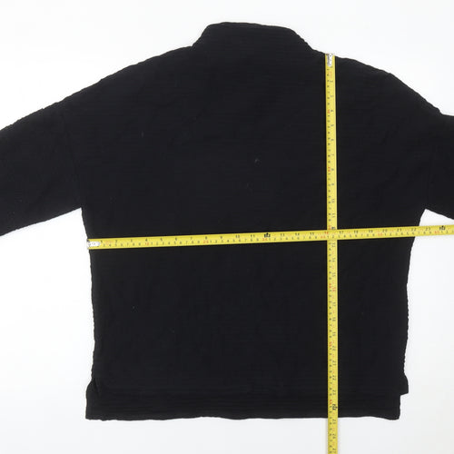 French Connection Women Black XS Mock Neck 3/4 Sleeve Blouse