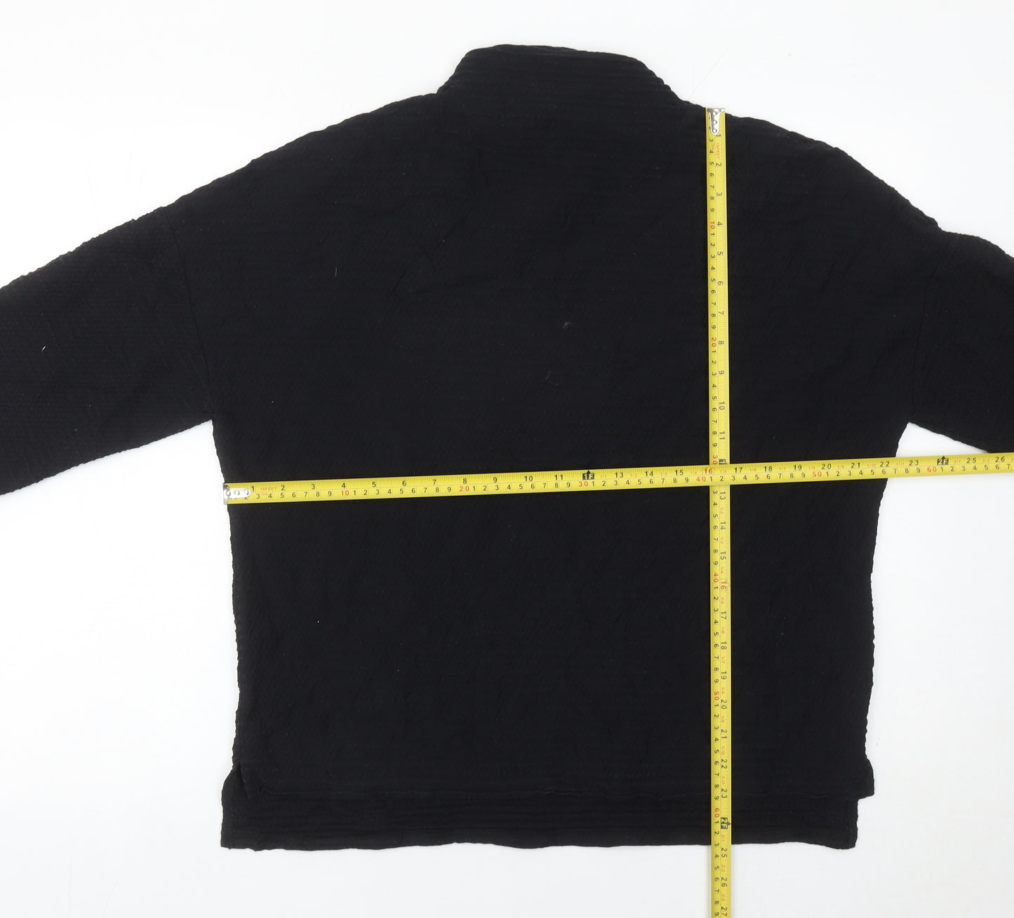 French Connection Women Black XS Mock Neck 3/4 Sleeve Blouse