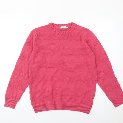 Cotton Traders Womens Pink Small Pullover Jumper Crew Neck Knitwear