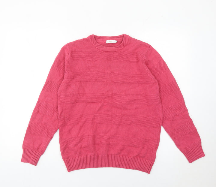 Cotton Traders Womens Pink Small Pullover Jumper Crew Neck Knitwear