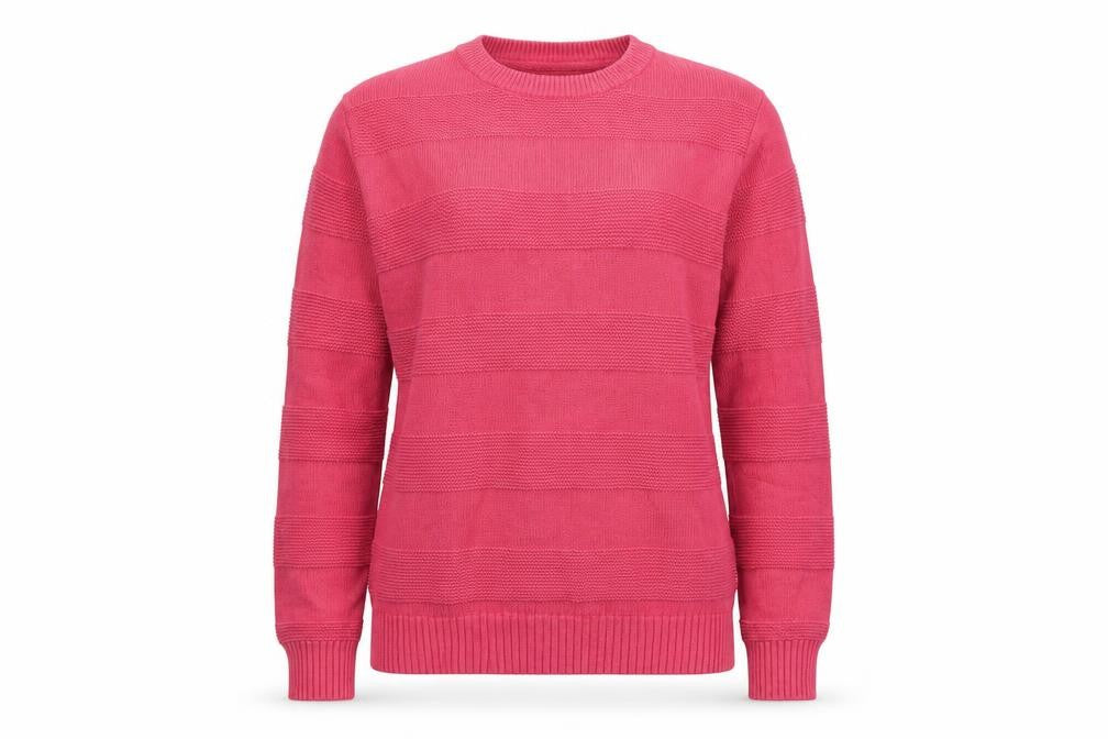 Front view of Cotton Traders women’s pink small jumper crew neck knitwear