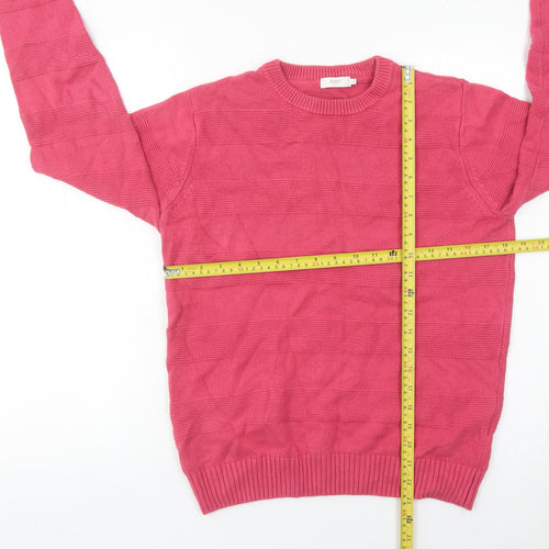 Cotton Traders Womens Pink Small Pullover Jumper Crew Neck Knitwear
