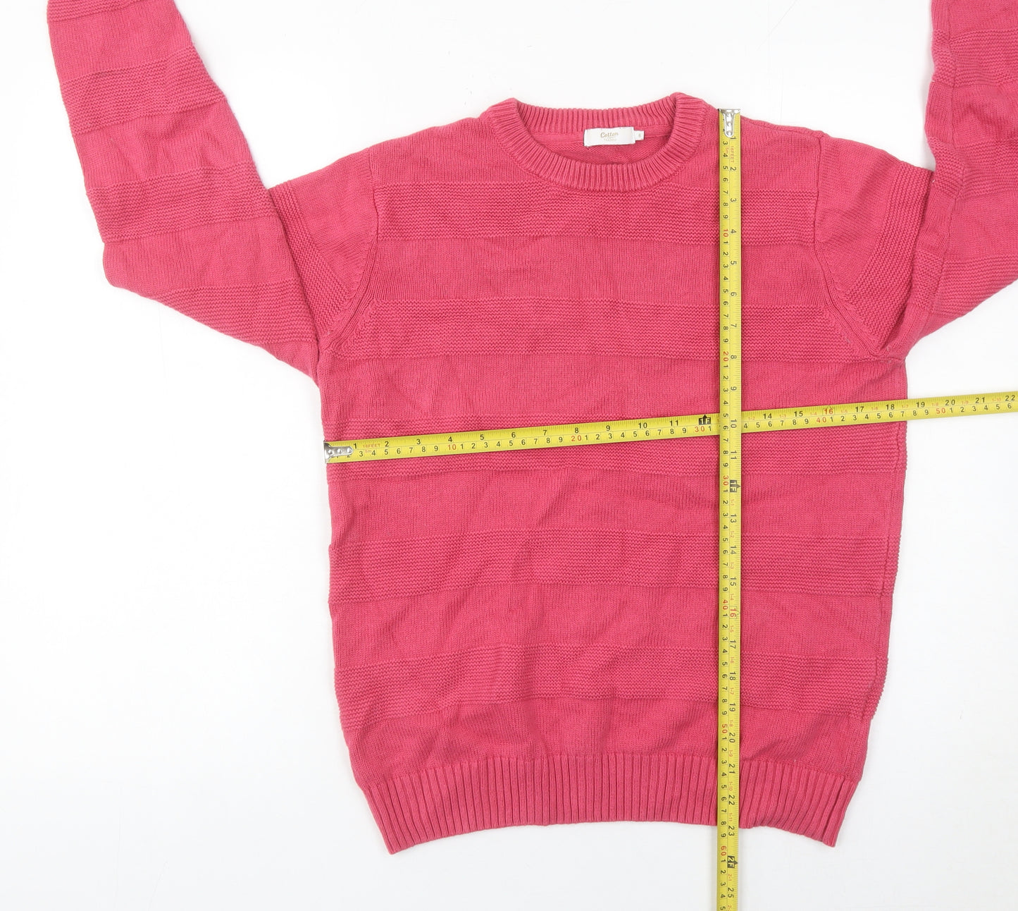 Cotton Traders Womens Pink Small Pullover Jumper Crew Neck Knitwear