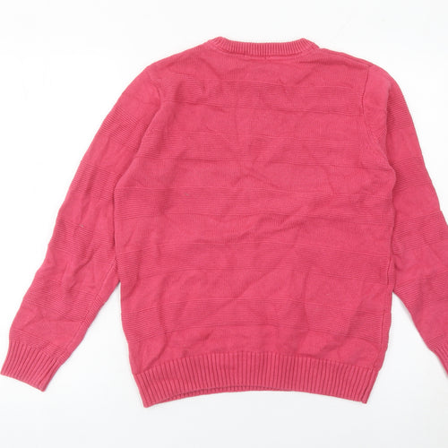 Cotton Traders Womens Pink Small Pullover Jumper Crew Neck Knitwear