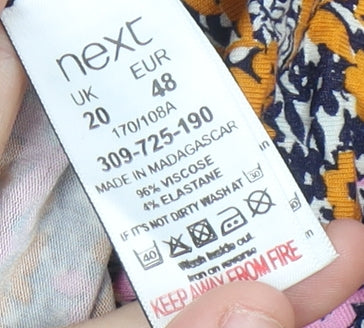 Next Women’s Multicoloured Floral Blouse Size 20 Long Sleeve Tunic