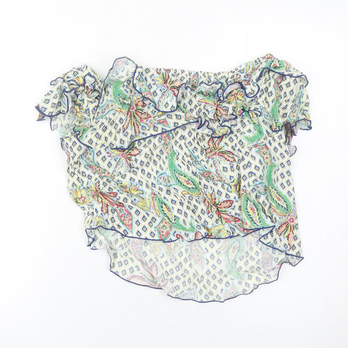 Zara Women’s Multicoloured Floral Ruffle Off-Shoulder Blouse M