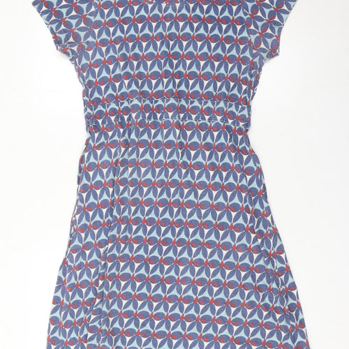 Mudd & Water Women Blue Geometric Cotton A-Line Dress Size 14