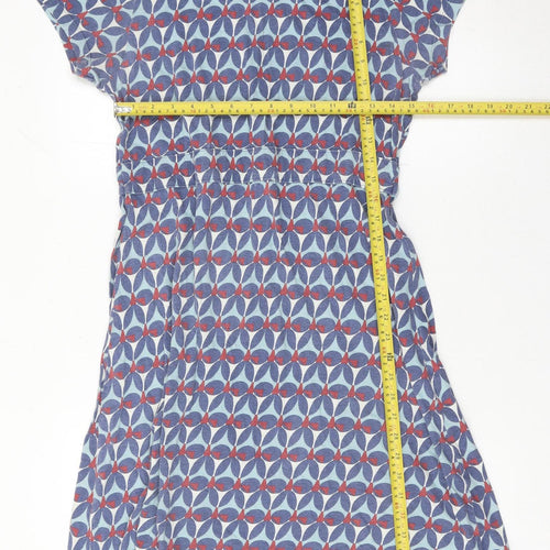 Mudd & Water Women Blue Geometric Cotton A-Line Dress Size 14