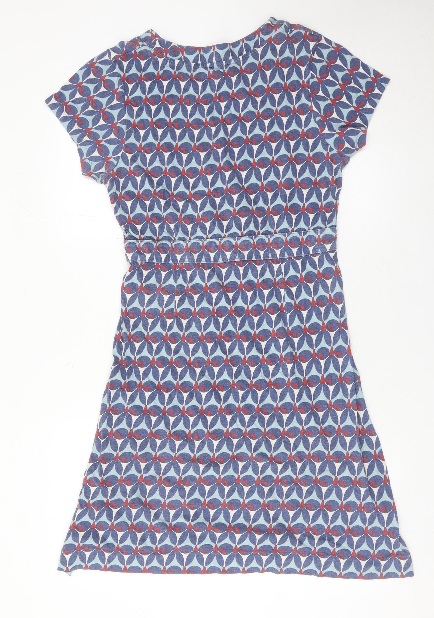 Mudd & Water Women Blue Geometric Cotton A-Line Dress Size 14