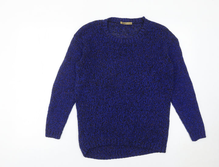 George Womens Blue Chunky Knit Pullover Jumper Size 8