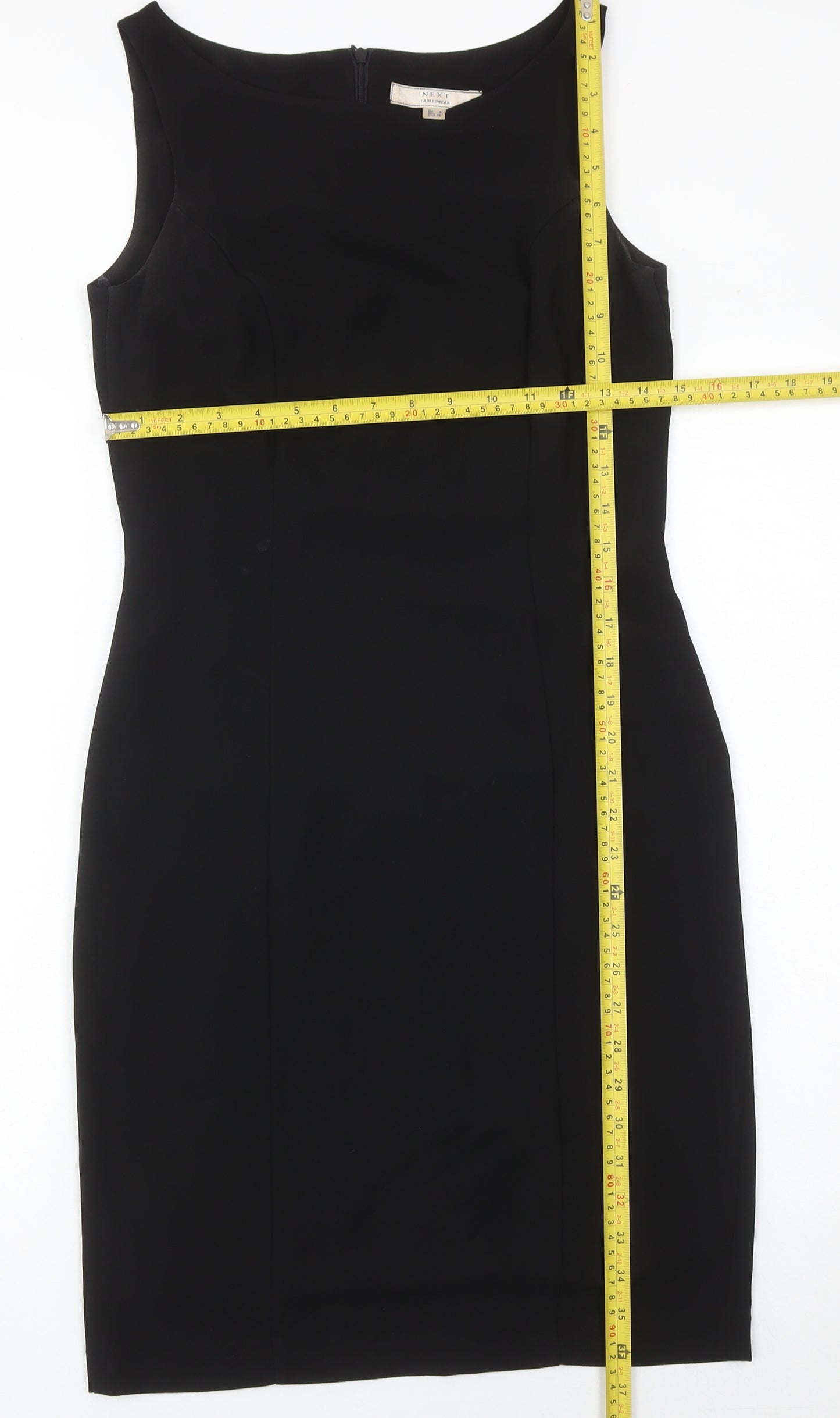 Next Women Black Size 8 Sheath Knee Length Sleeveless Dress