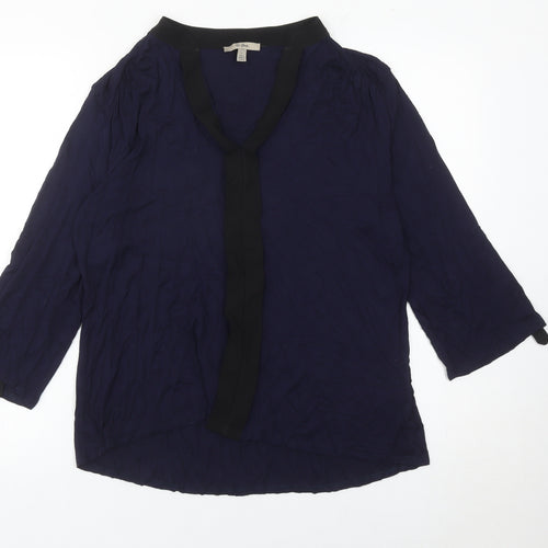 En Garde Womens Blue Size 14 Tunic Blouse 3/4 Sleeve V-Neck