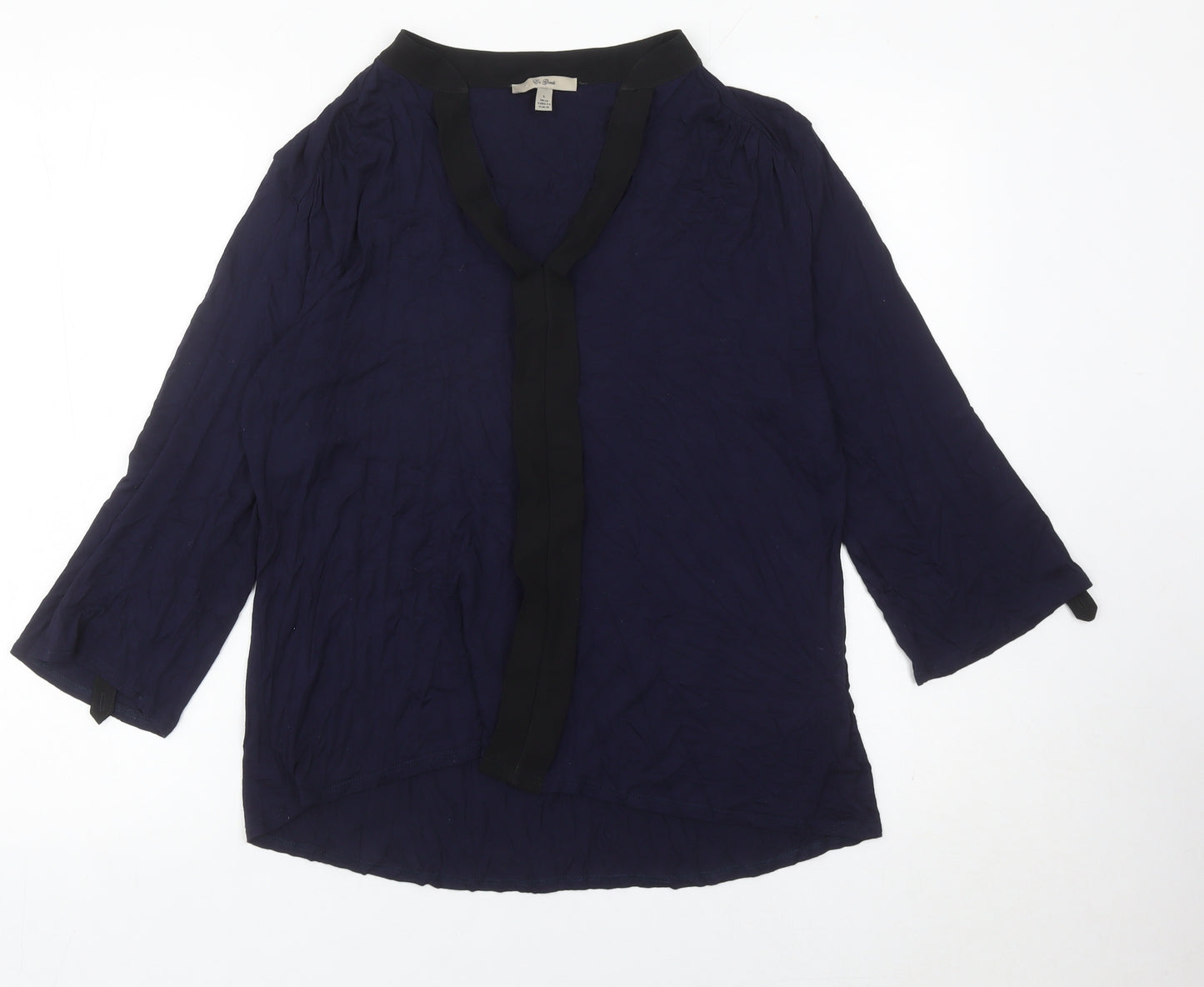 En Garde Womens Blue Size 14 Tunic Blouse 3/4 Sleeve V-Neck