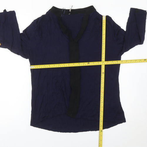 En Garde Womens Blue Size 14 Tunic Blouse 3/4 Sleeve V-Neck
