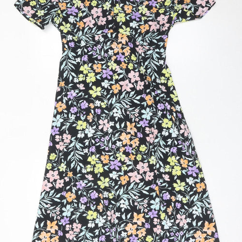 Bonmarché Women’s Multicoloured Floral A-Line Knee Length Dress Size 12
