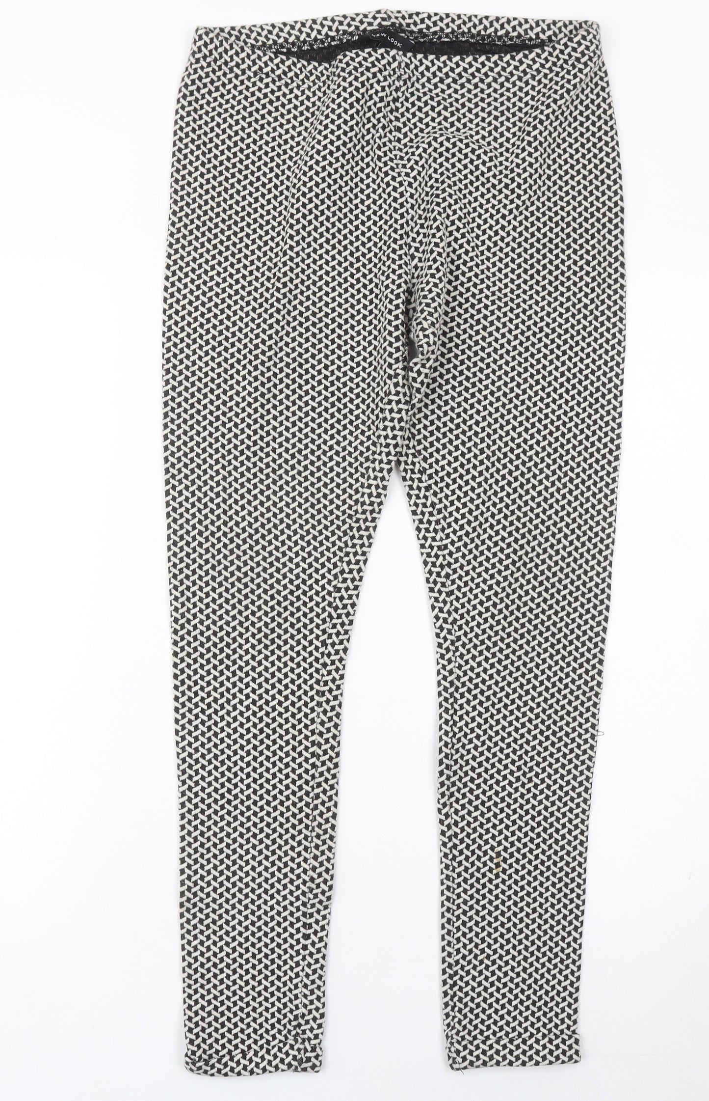 New Look Women’s Black Geometric Print Leggings Size 10